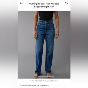 American Eagle Outfitters Strigid Super High Rise Baggy Straight Jean